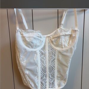 White Lace Bustier Top